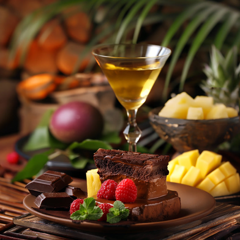 PASSIFLORA sweet honey wine with passion fruit paired with dark chocolate