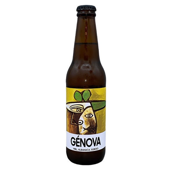 GÉNOVA CERVEZA ARTESANAL de Costa Rica Meadery botella 350 mL 